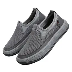 TIOZONEY - Zapatos casuales transpirables para hombre - Gris