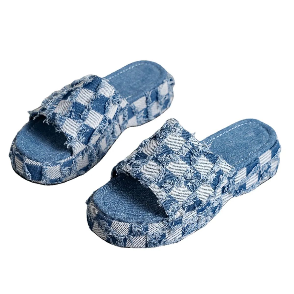TIOZONEY - Sandalias Mujer Denim - Azul