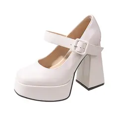 TIOZONEY - Zapatos de tacón con hebilla para mujer