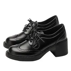 TIOZONEY - Zapatos de tacón grueso negros para mujer