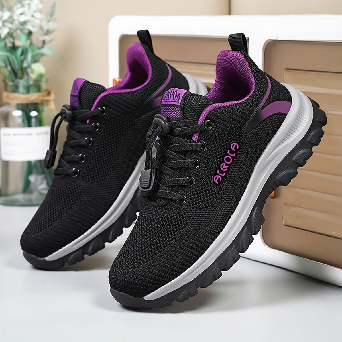 TIOZONEY - Zapatilla Running Mujer - Negro