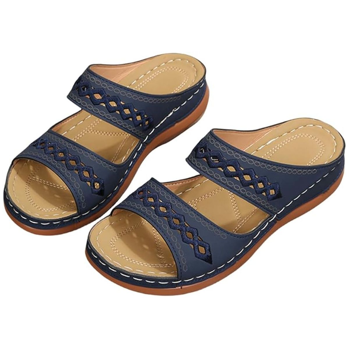 TIOZONEY - Sandalia Mujer -Azul