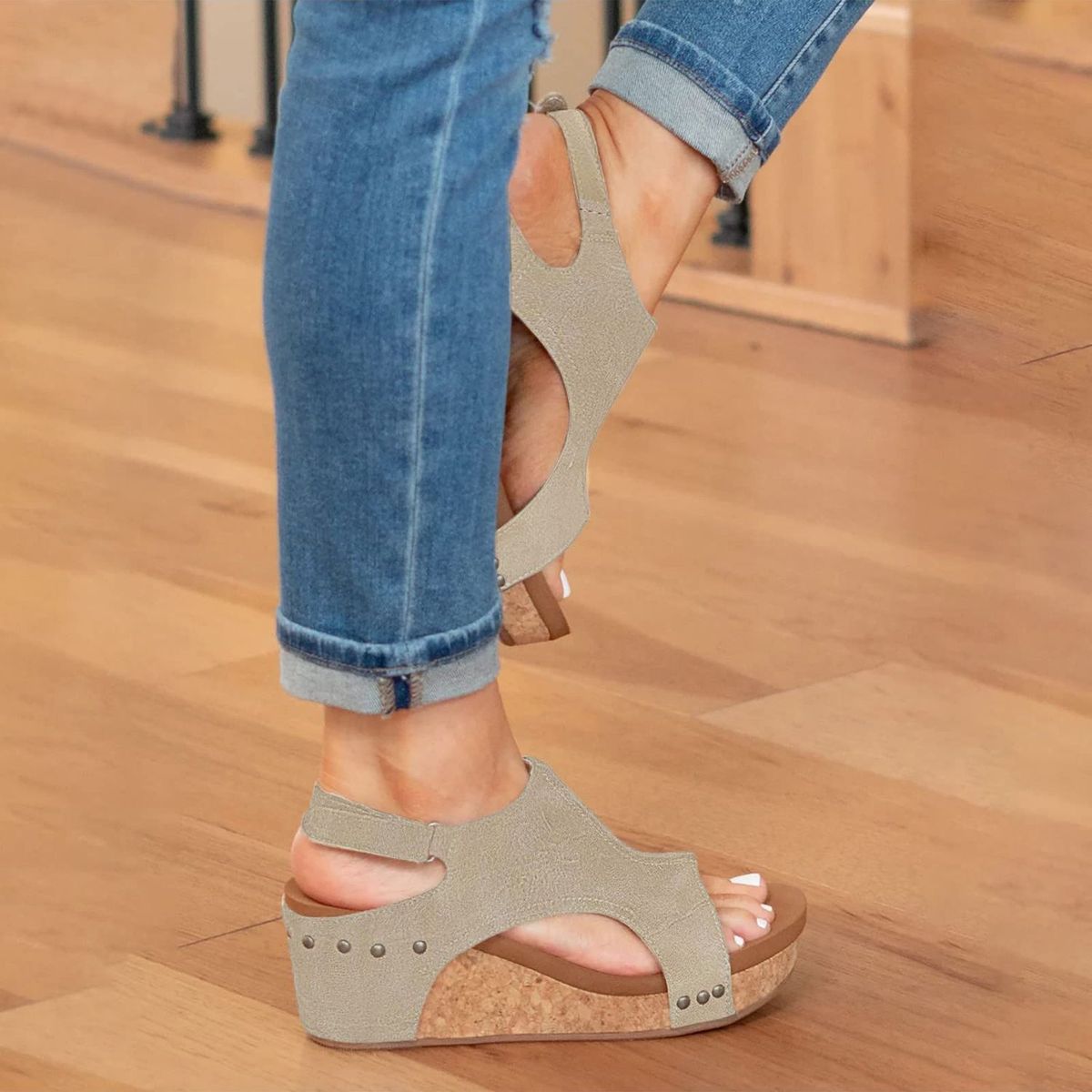 TIOZONEY - Sandalia Mujer -Gris