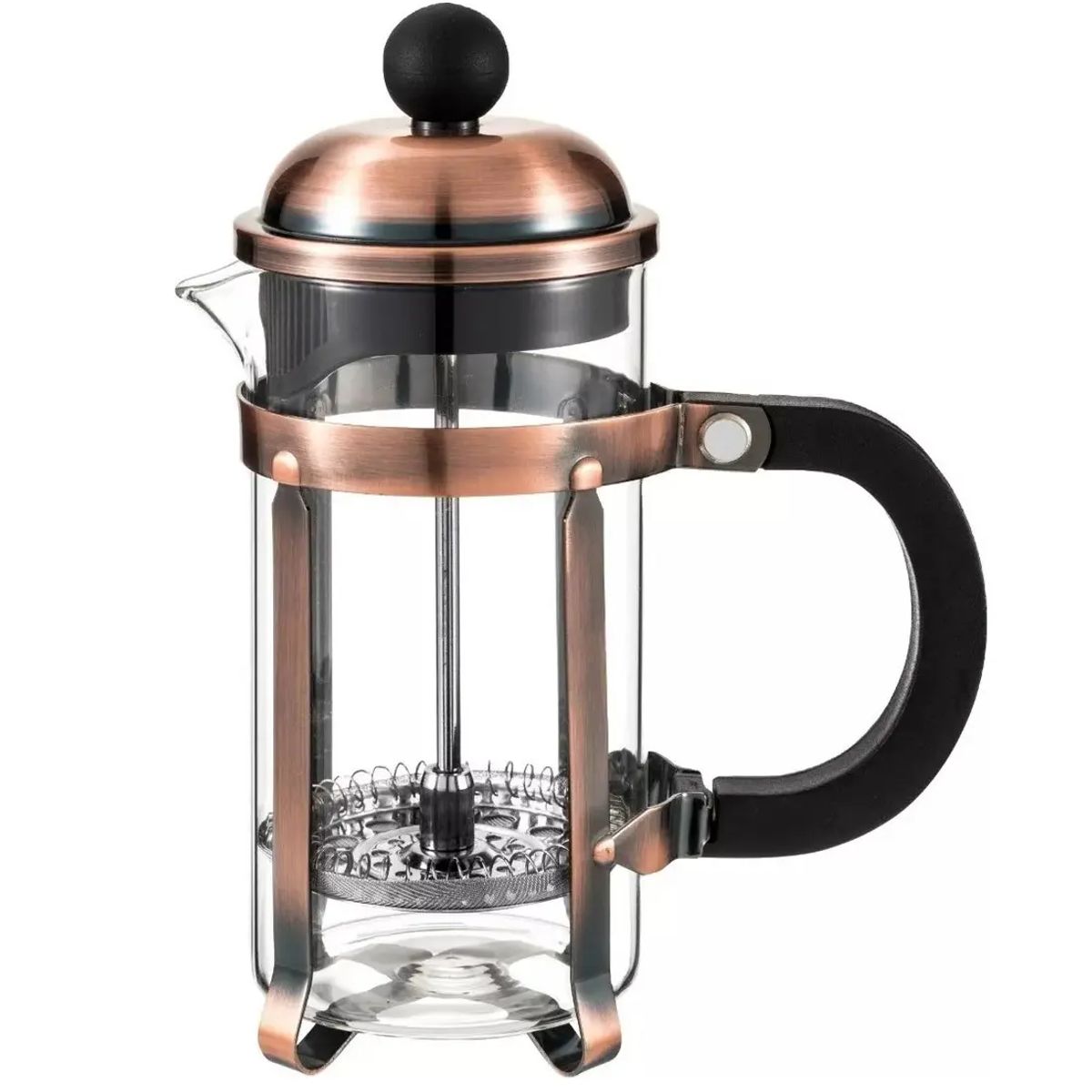 GENERICO - Cafetera Prensa Francesa Bronce Vidrio 350ml Lujo Color Bronce 350ml