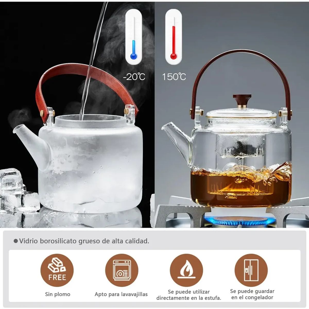 GENERICO - Tetera Hierro Fundido Japonesa Con Infusor Acero Teteras Té