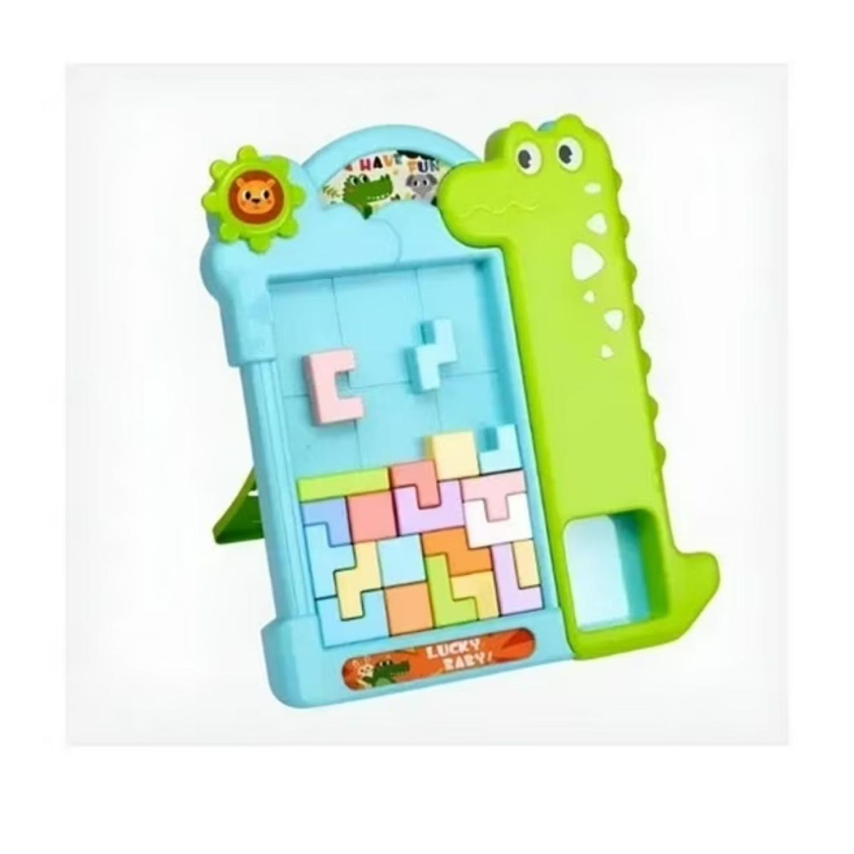 GENERICO - Juguete Compecabezas Tetris Dinosaurio Verde Infantil