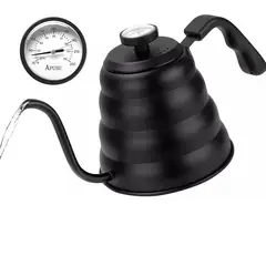 GENERICO - Tetera Cuello De Cisne Con Termómetro Cafetera Acero Inox