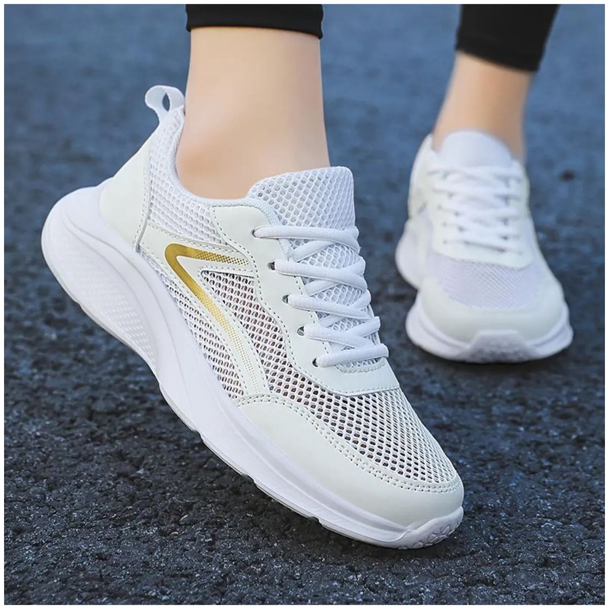TIOZONEY - Zapatillas casuales para Mujer - Blanco