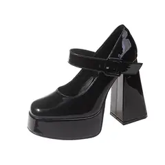 TIOZONEY - Zapatos de tacón con hebilla para mujer.