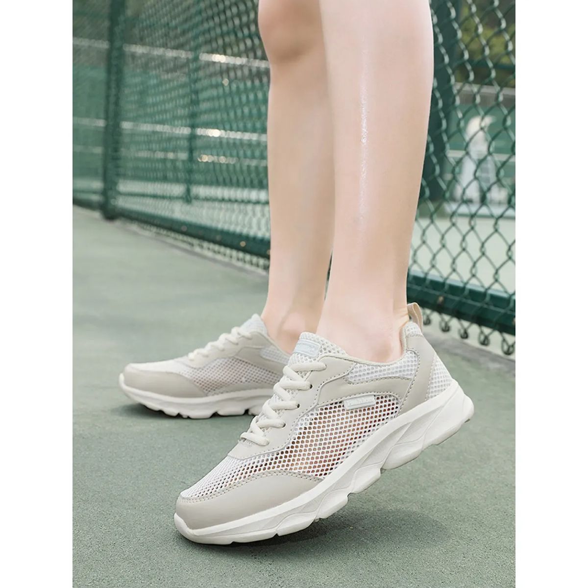 TIOZONEY - Zapatillas casuales para Mujer - Beige