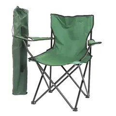 GENERICO - Silla camping plegable color verde con bolso de transporte