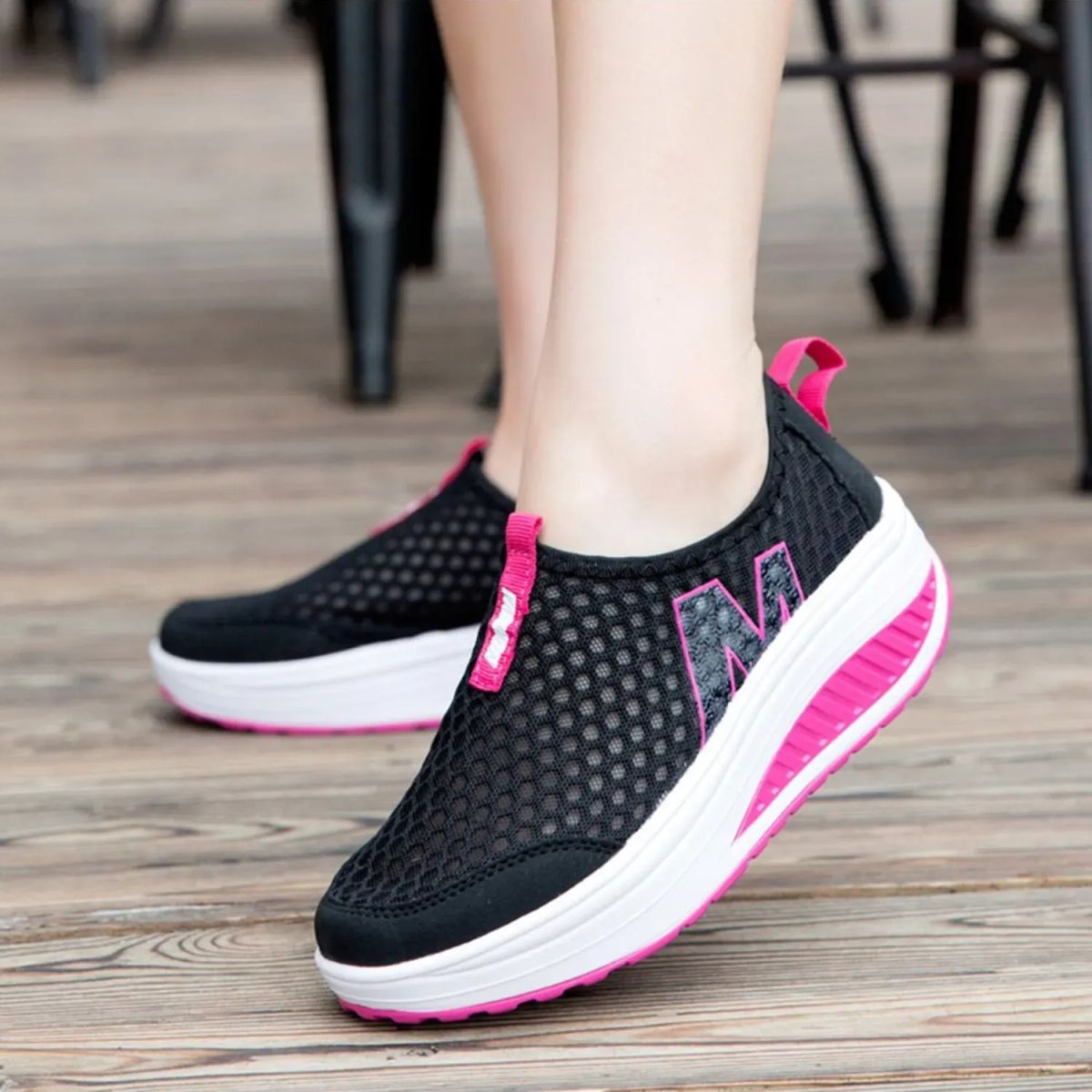 TIOZONEY - Zapatillas casuales para Mujer - Negro