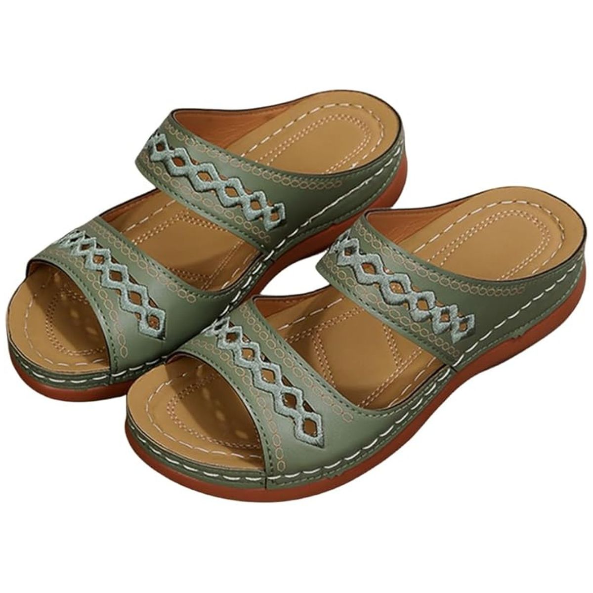 TIOZONEY - Sandalia Mujer -Verde
