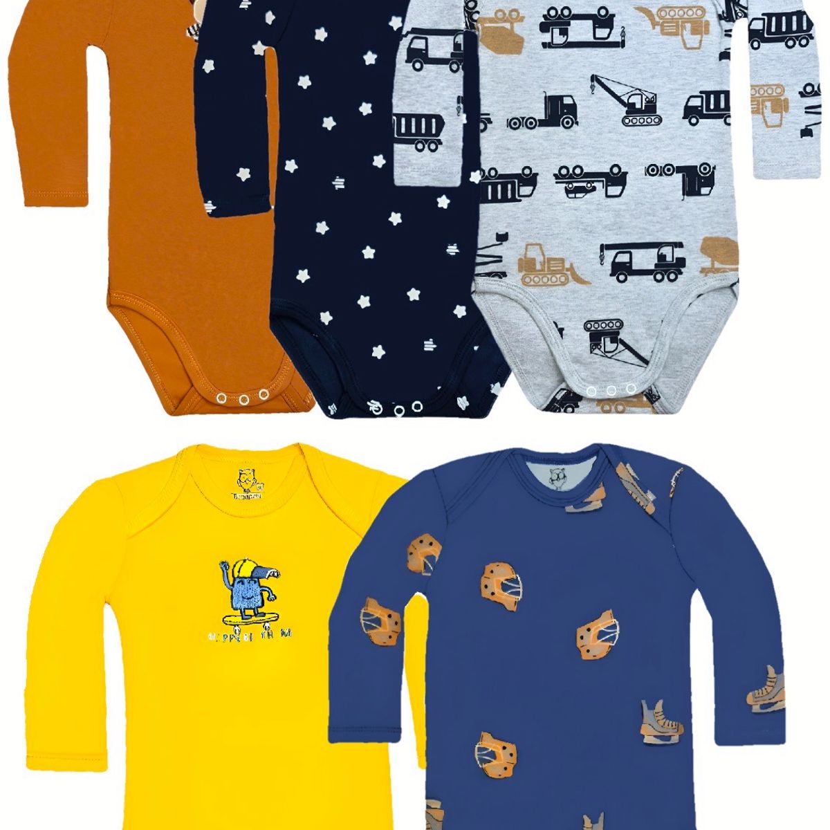 BEBEPELU - Pack 5 Body Manga Larga bebepelu Surtido Niño