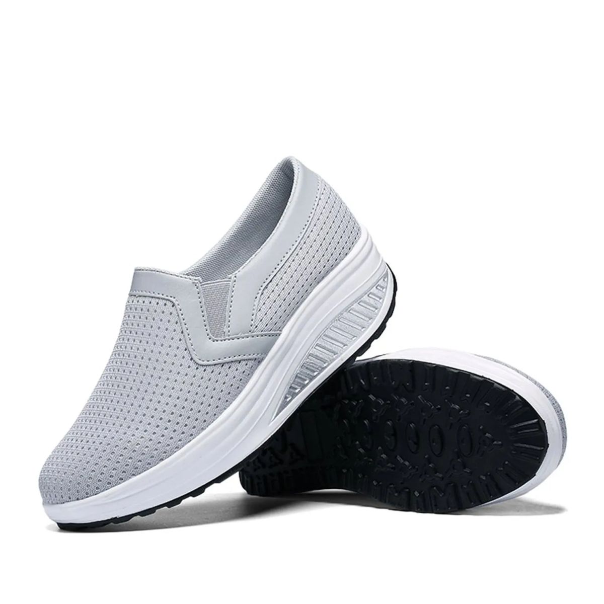 TIOZONEY - Zapatillas casuales para Mujer -Gris