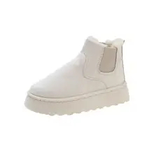 TIOZONEY - Botas de nieve cortas de felpa para mujer