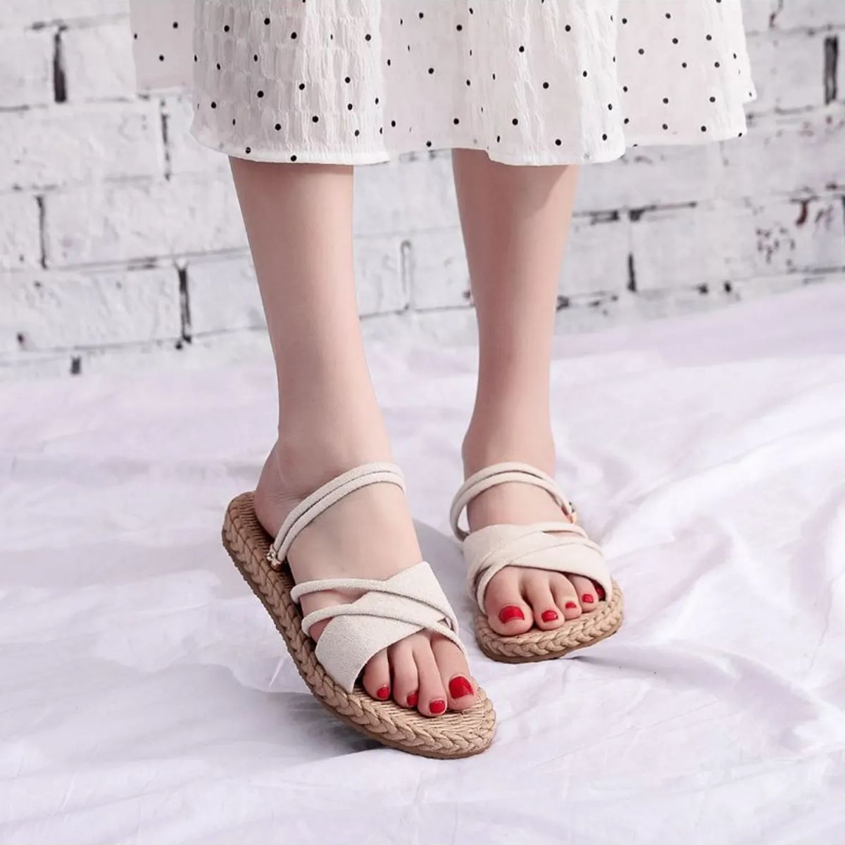 TIOZONEY - Sandalias para Mujer Beige