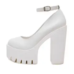 TIOZONEY - Zapatos de tacón blancos para mujer
