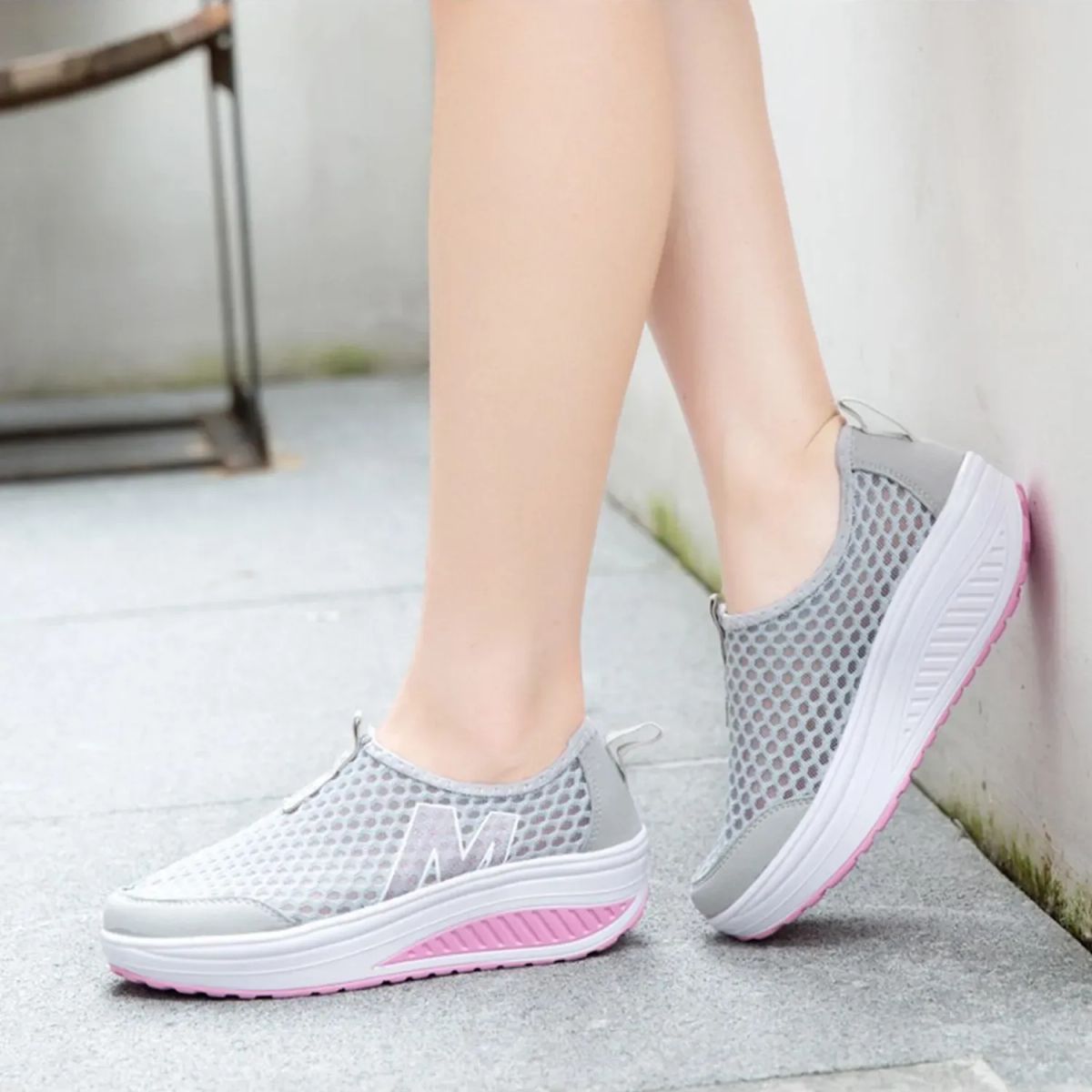 TIOZONEY - Zapatillas casuales para Mujer -Gris