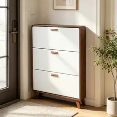 ROHE - Zapatero Organizador Con 3 Puertas 80x17x119 Cm Marron