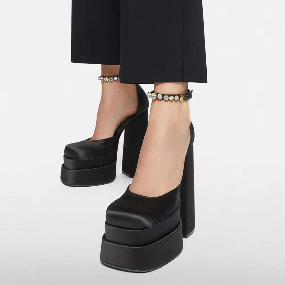 TIOZONEY - Zapatos de tacón negros Mujer