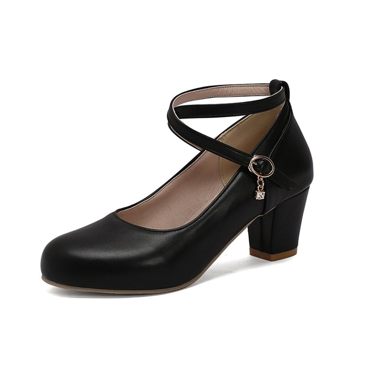 TIOZONEY - Zapatos de tacón grueso para mujer.