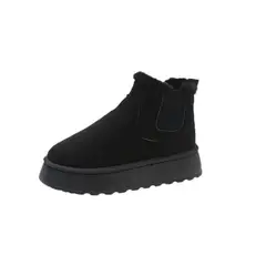 TIOZONEY - Botas de nieve cortas de felpa para mujer