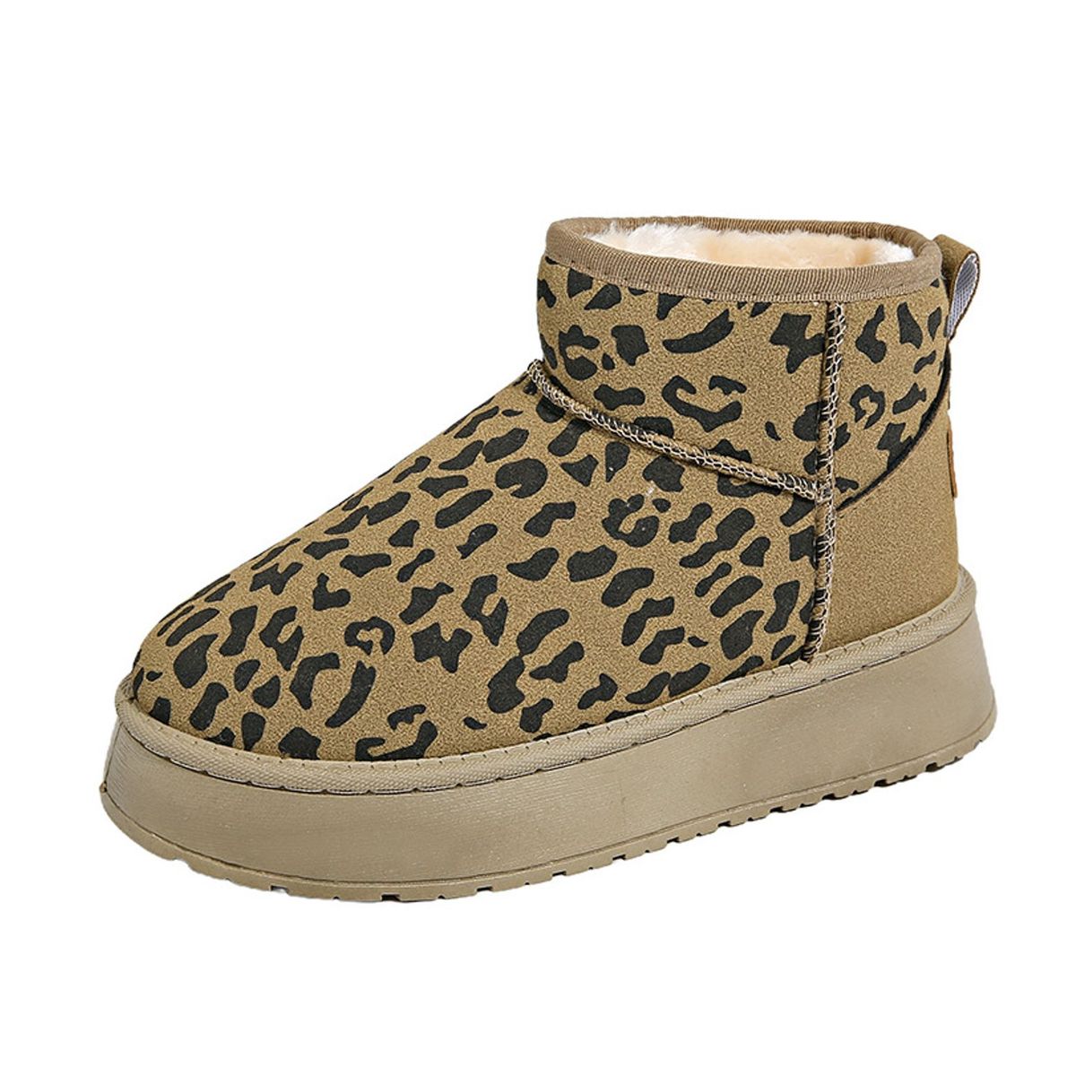 TIOZONEY - Botas de nieve cortas de felpa para mujer