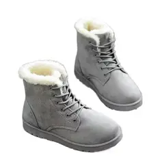 TIOZONEY - Botas de nieve cortas de felpa para mujer.