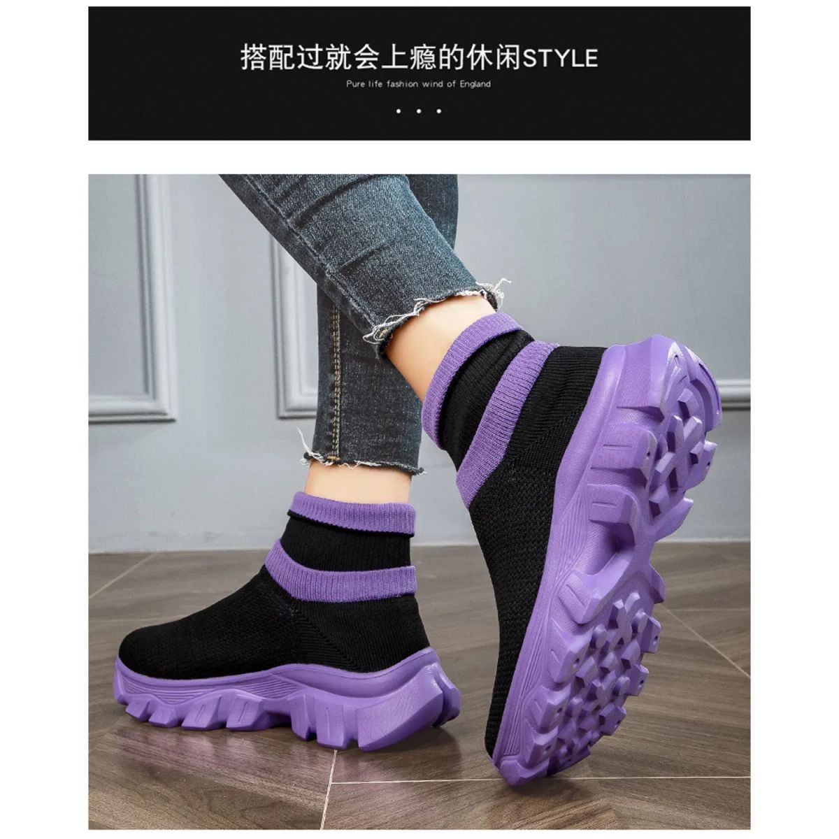 TIOZONEY - Zapatillas casuales para Mujer - Morado.