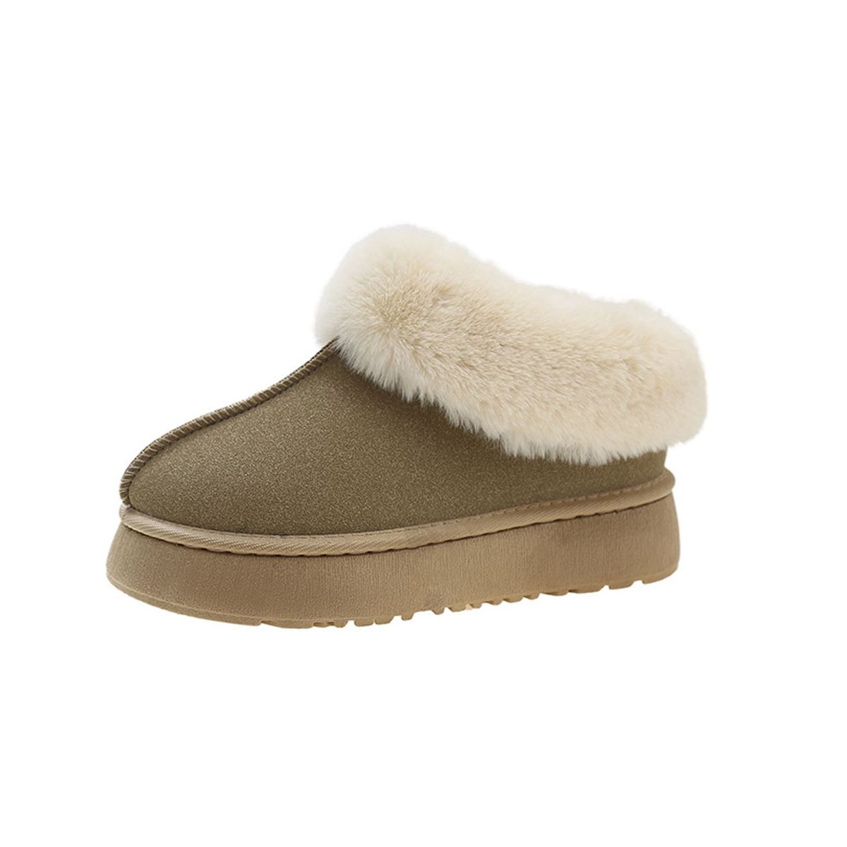 TIOZONEY - Botas de nieve cortas de felpa para mujer