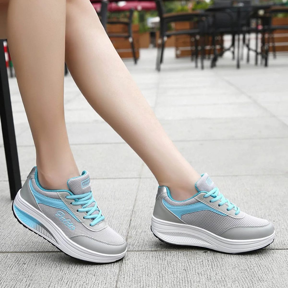 TIOZONEY - Zapatillas casuales para Mujer -Azul