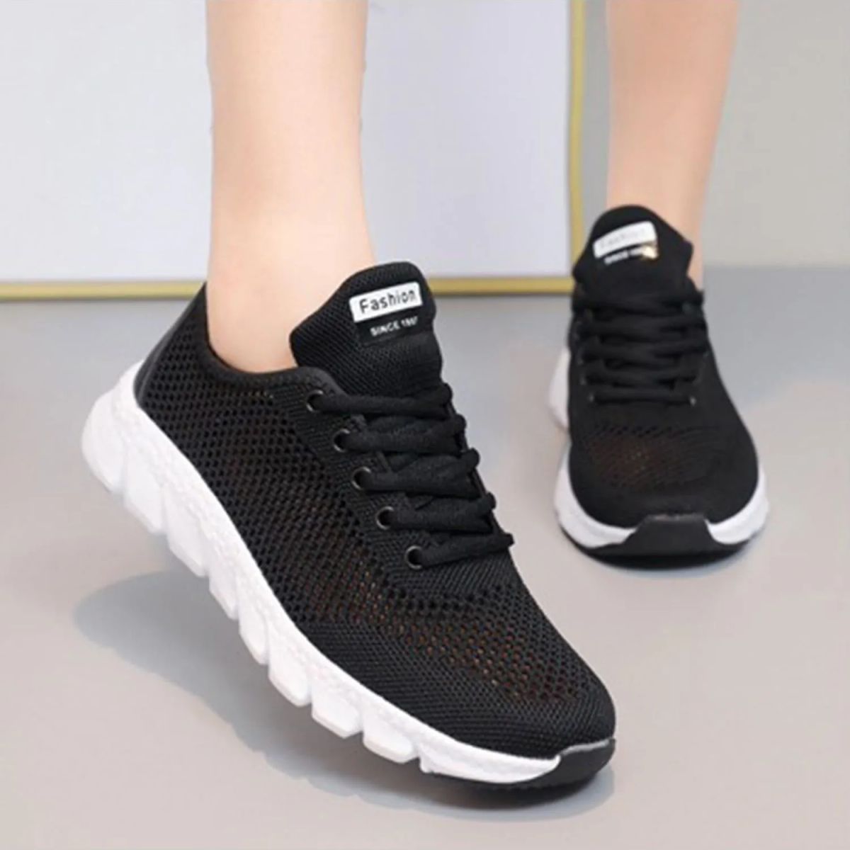 TIOZONEY - Zapatillas casuales para Mujer - Negro