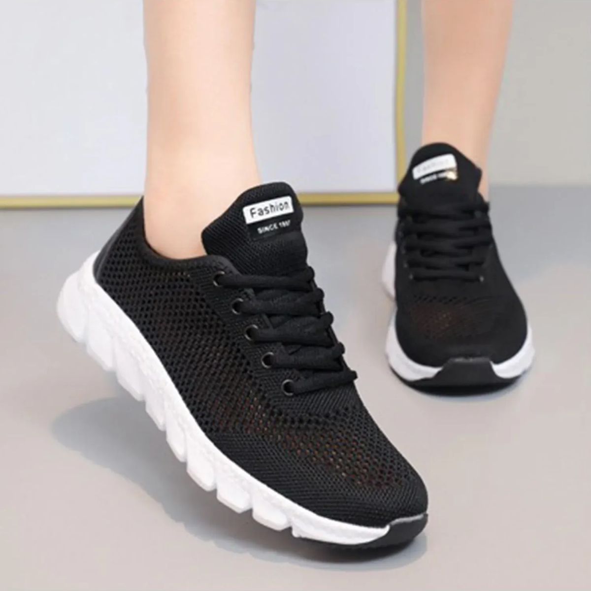 TIOZONEY - Zapatillas casuales para Mujer - Negro