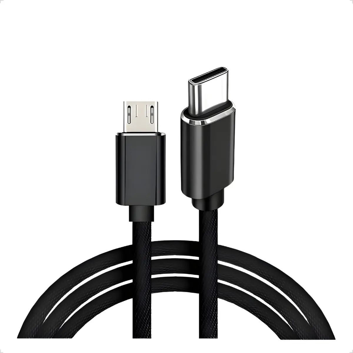 KUANGYE - Cable Trenzado Reforzado Usb C A Micro Usb 1 Metro 100w