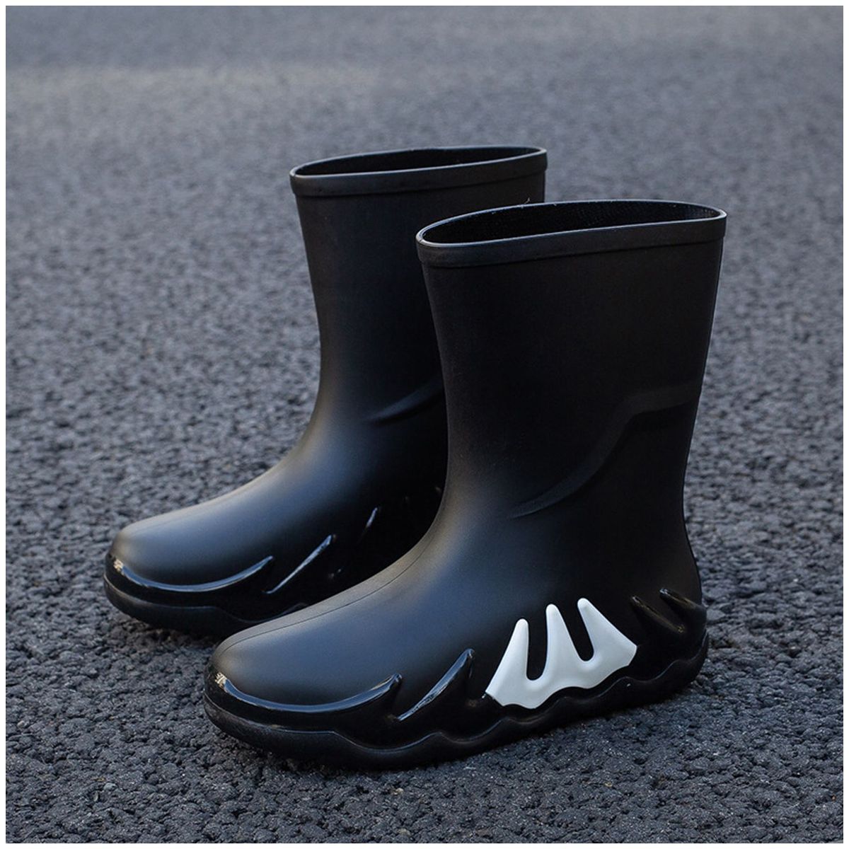 TIOZONEY - Botas de Agua Hombre-Negro
