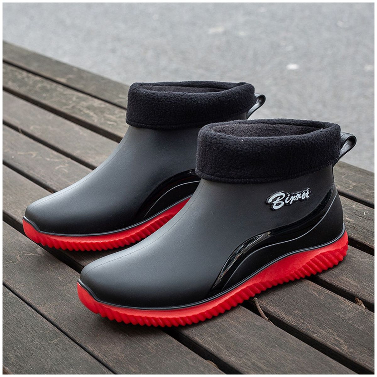 TIOZONEY - Botas de Agua Hombre-Rojo