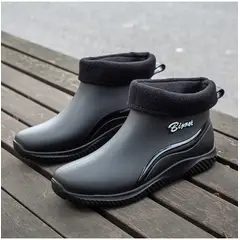 TIOZONEY - Botas de Agua Hombre-Negro
