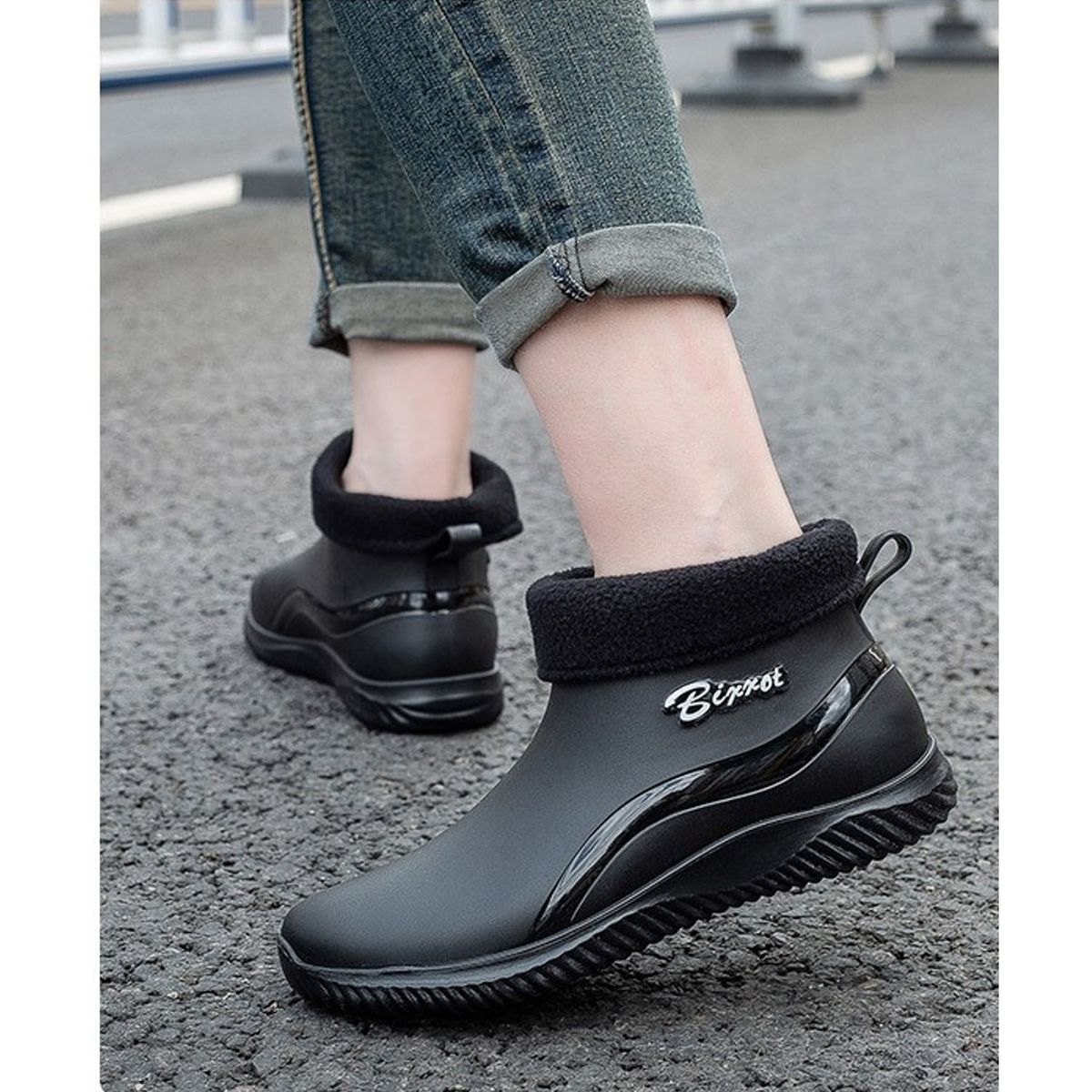 TIOZONEY - Botas de Agua Hombre-Negro