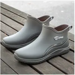 TIOZONEY - Botas de Agua Hombre-Gris