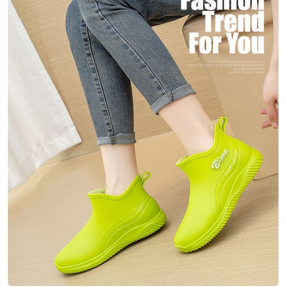 TIOZONEY - Botas de Agua Hombre-Verde