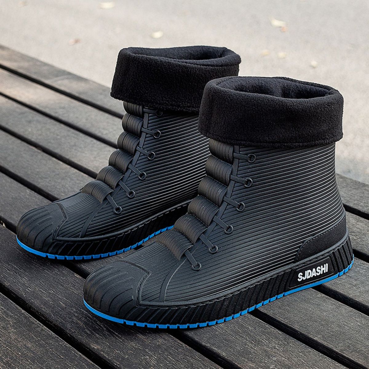 TIOZONEY - Botas de Agua Hombre-Azul
