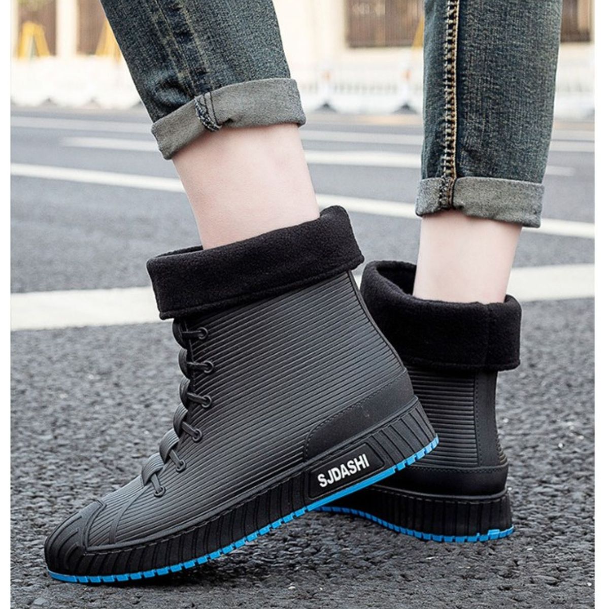 TIOZONEY - Botas de Agua Hombre-Azul