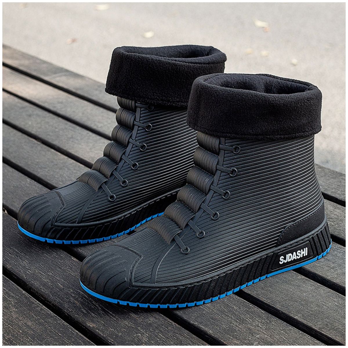 TIOZONEY - Botas de Agua Hombre-Azul