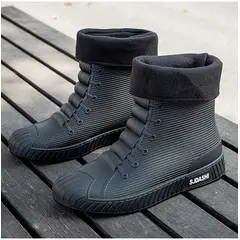 TIOZONEY - Botas de Agua Hombre-Negro