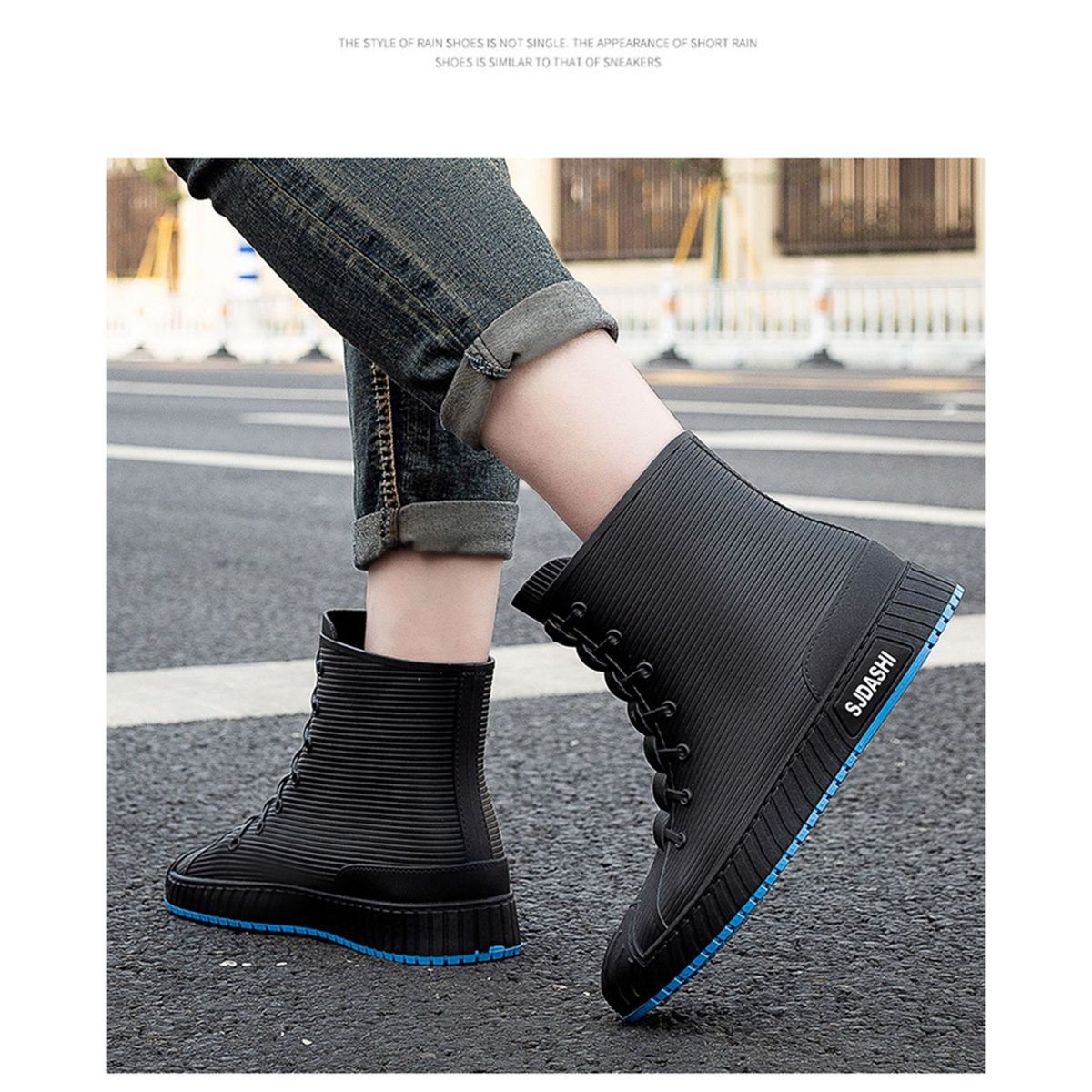 TIOZONEY - Botas de Agua Hombre-Azul