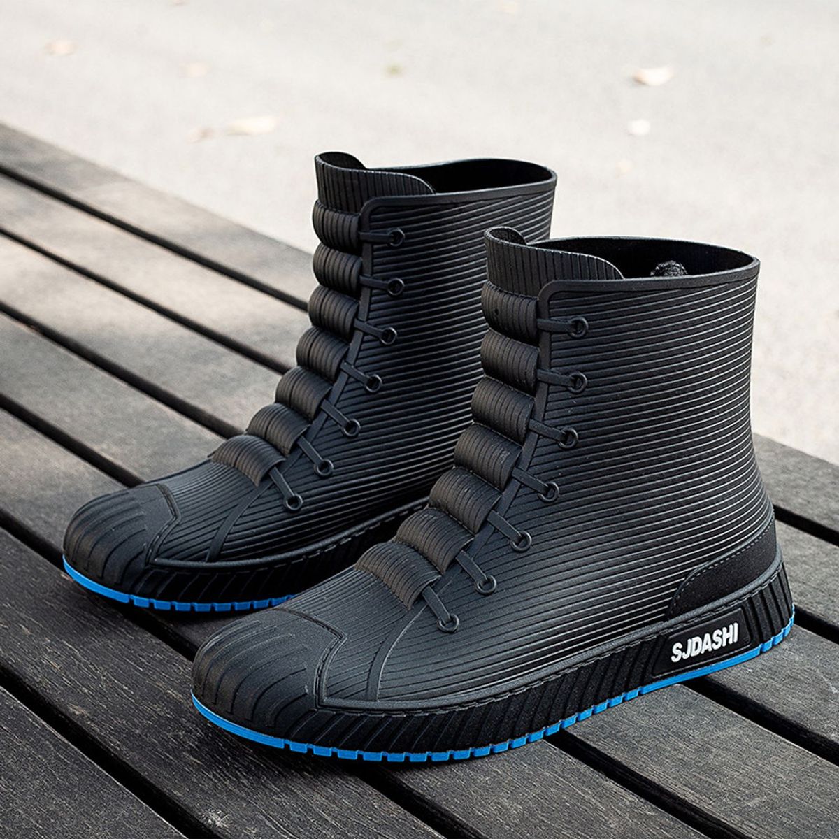 TIOZONEY - Botas de Agua Hombre-Azul