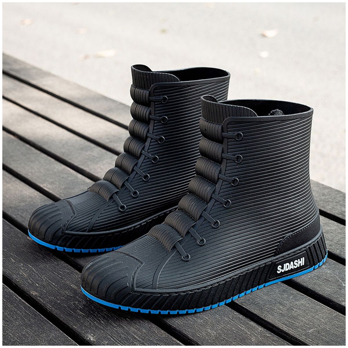 TIOZONEY - Botas de Agua Hombre-Azul