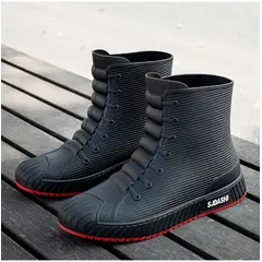 TIOZONEY - Botas de Agua Hombre-Rojo