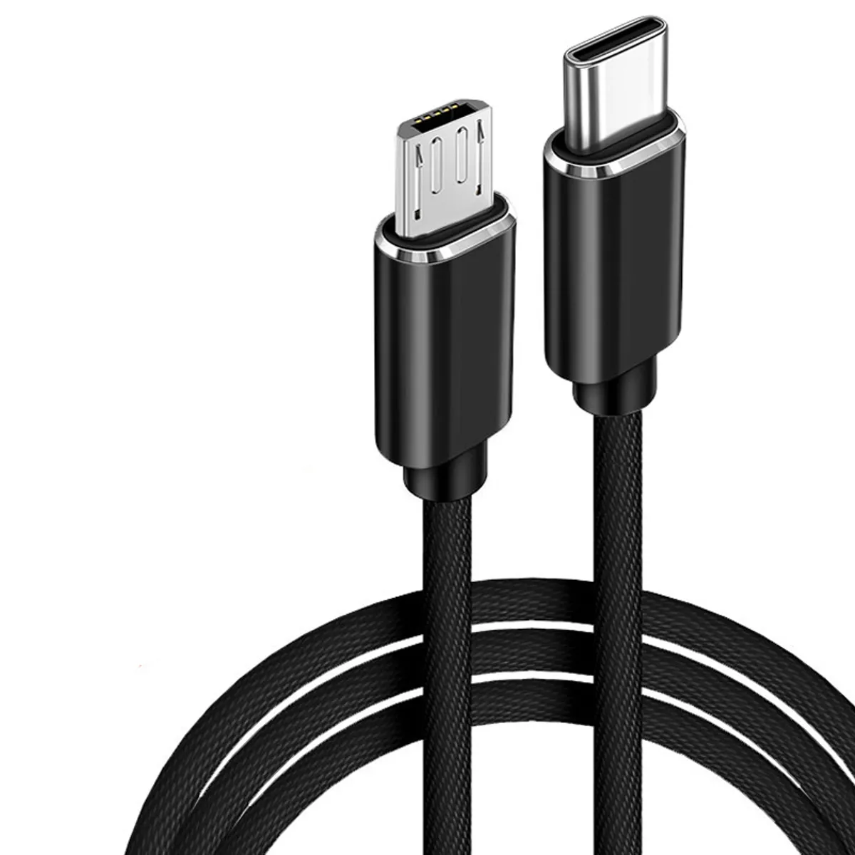 KUANGYE - Cable Trenzado Reforzado Usb C A Micro Usb 1 Metro 100w